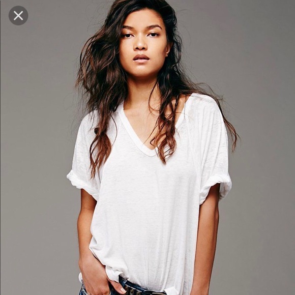 Beach White Burnout Vneck Tee | Poshmark